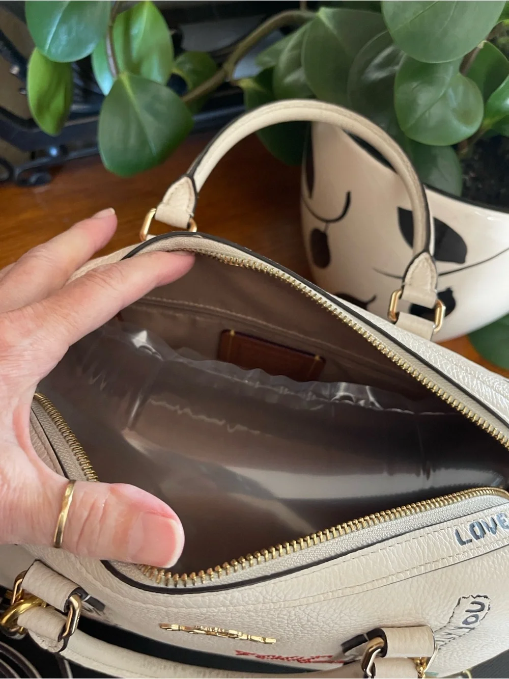 Coach Rowan Satchel Bag in Sketch Print with Charms & Cardholder